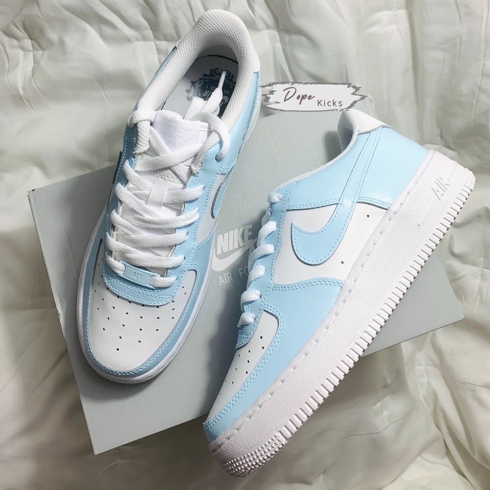Light Blue Custom Air Force 1 Shoes